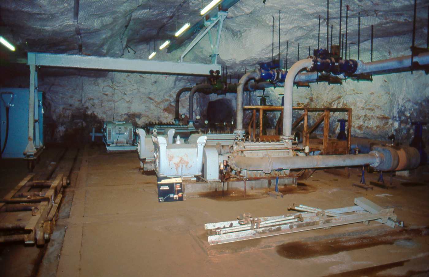Pump room Geevor Mine April 1990